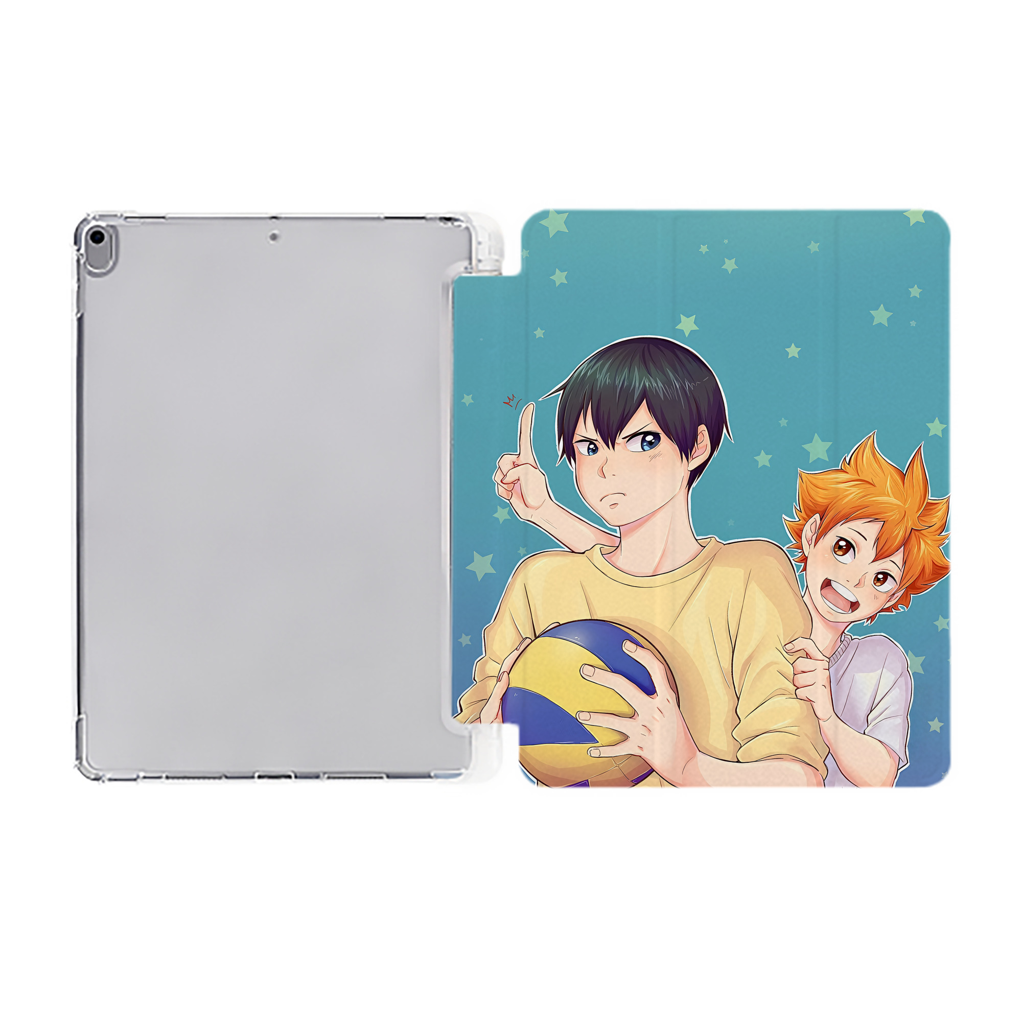 （画像用） ハイキュー!! Haikyu!! IPad ケース ペン収納付き 三つ折りスタンド PUレザー×シリコン 対応機種9.5/10.5/10.9インチ